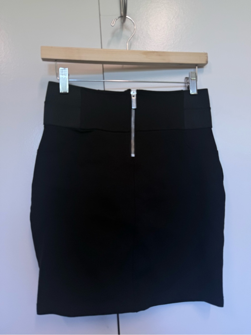 Guess Black High-Waist Pencil mini Skirt with Front Zip- sexy